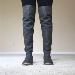 Justfab gray over the knee riding boots